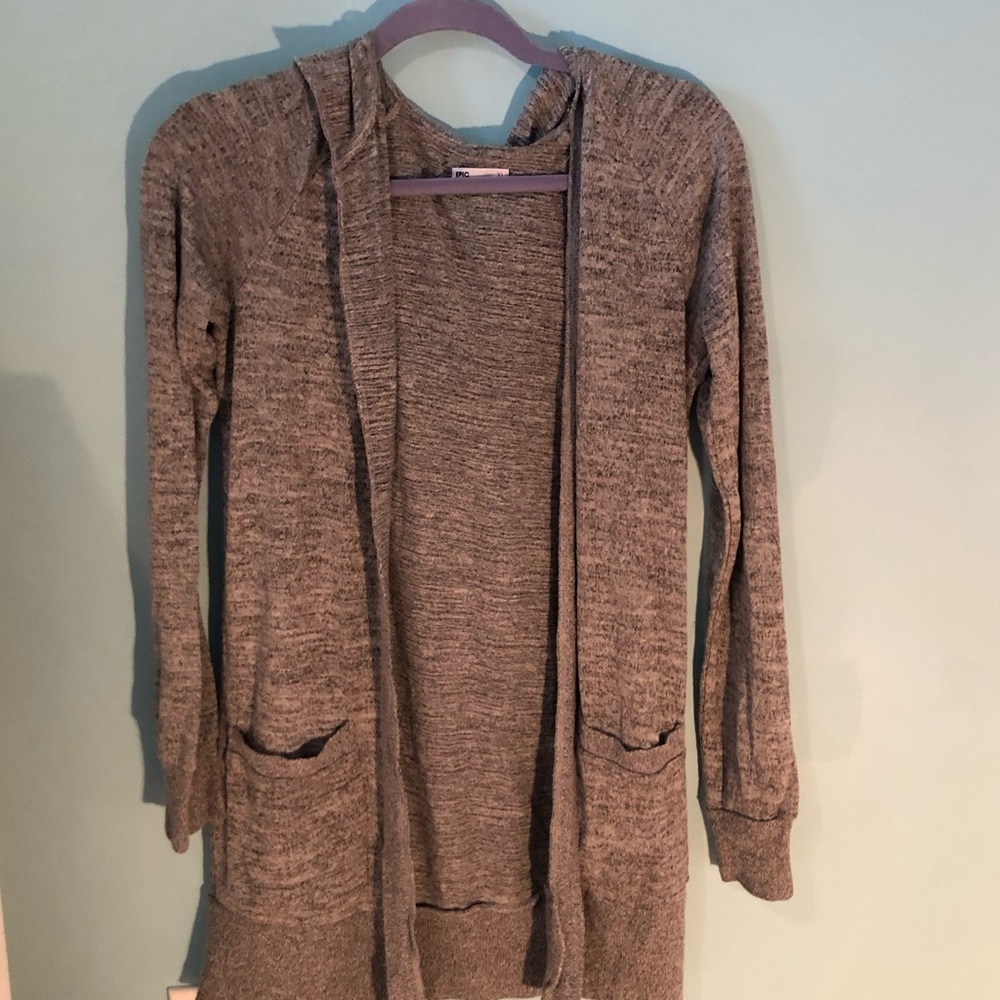 cardigan with hood and pockets